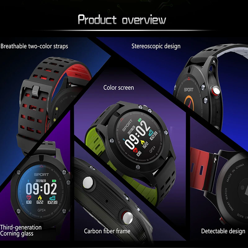 F5 GPS Smart Watch Altimeter Barometer Thermometer Bluetooth Waterproof Smartwatch Wearable Devices For IOS Android Phone Lem9