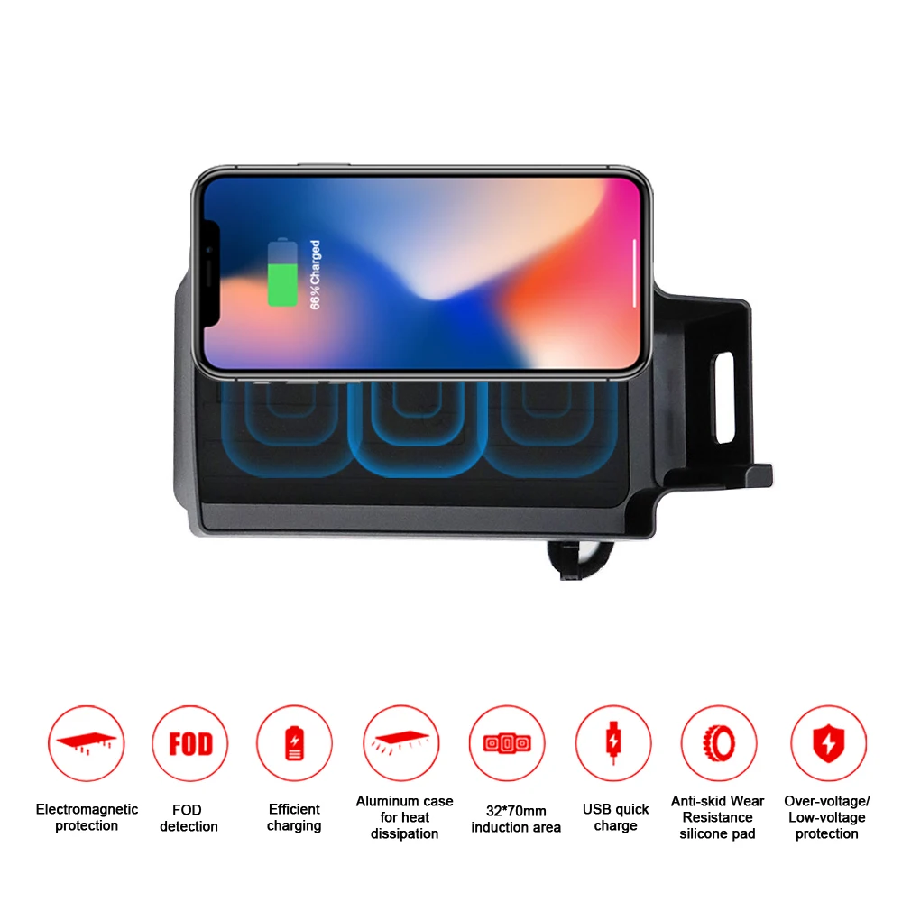 

Car Wireless Phone Charger for Audi Q3 2016-2018 Smart iPhone Max Huawei Samsung Fast Charger Storage Box Phone Holder