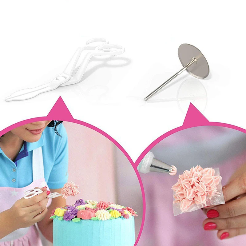 Baispo Cake Tools 54pcs/set Cake Decorating Tools Icing Turntable Set Platform Cup Rotating Plate Revolving Cake Baking