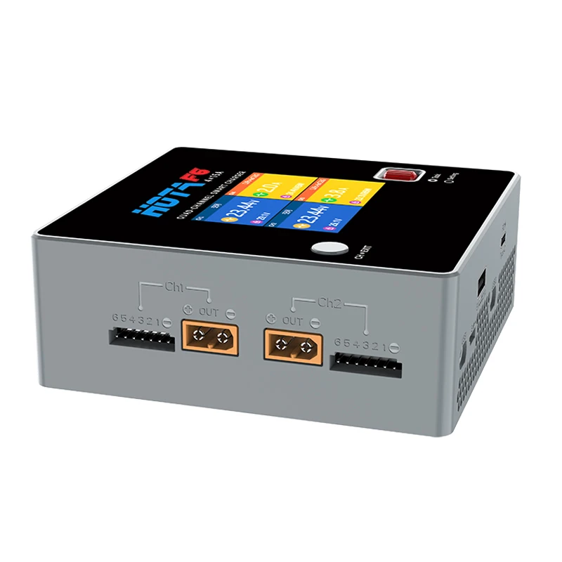 HOTA F6 Smart Balance Charger 4x250W/15A with Type-C 2 in 1 XT60 PLUG Lipo LiIon NiMH Battery for iPhone iMac Samsung Charging battery charger battery charger adapter