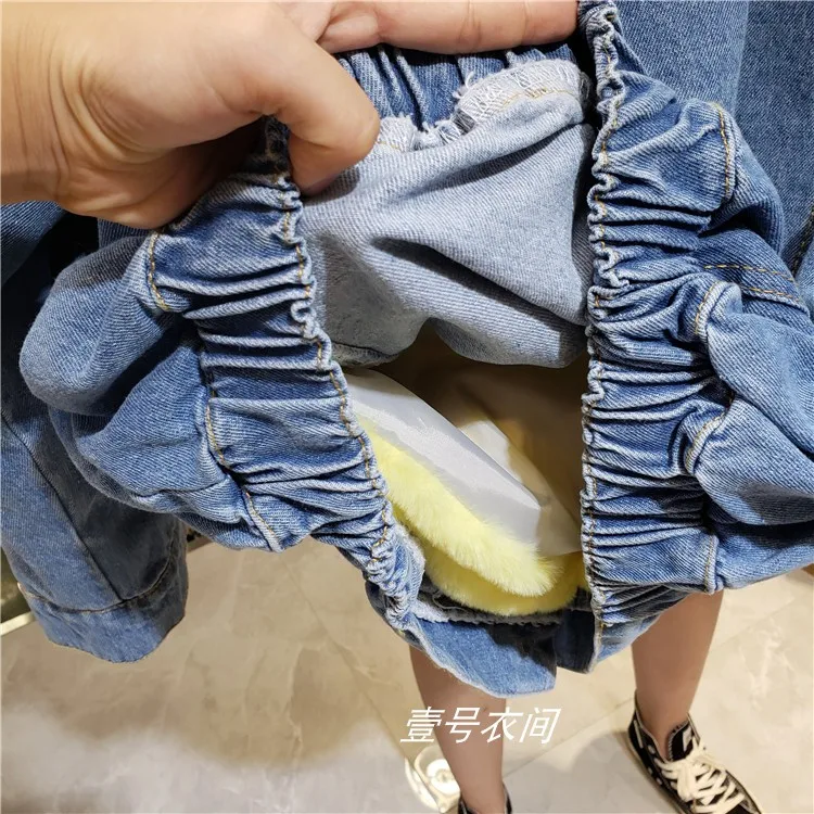 Winter Denim Jacket Thickened Warm Coat Imitation Fur Collar Warm Padded Jaqueta Feminina Casaco Feminino Jeans Jackets