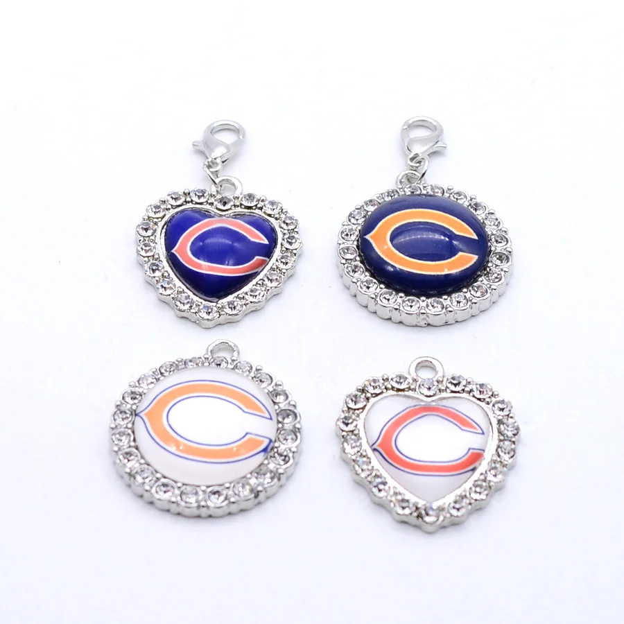 Серебряные подвески, стразы, талисманы Chicago-Bears, подвески для браслета, ожерелья для женщин и мужчин, футбольные болельщики Paty Fashion