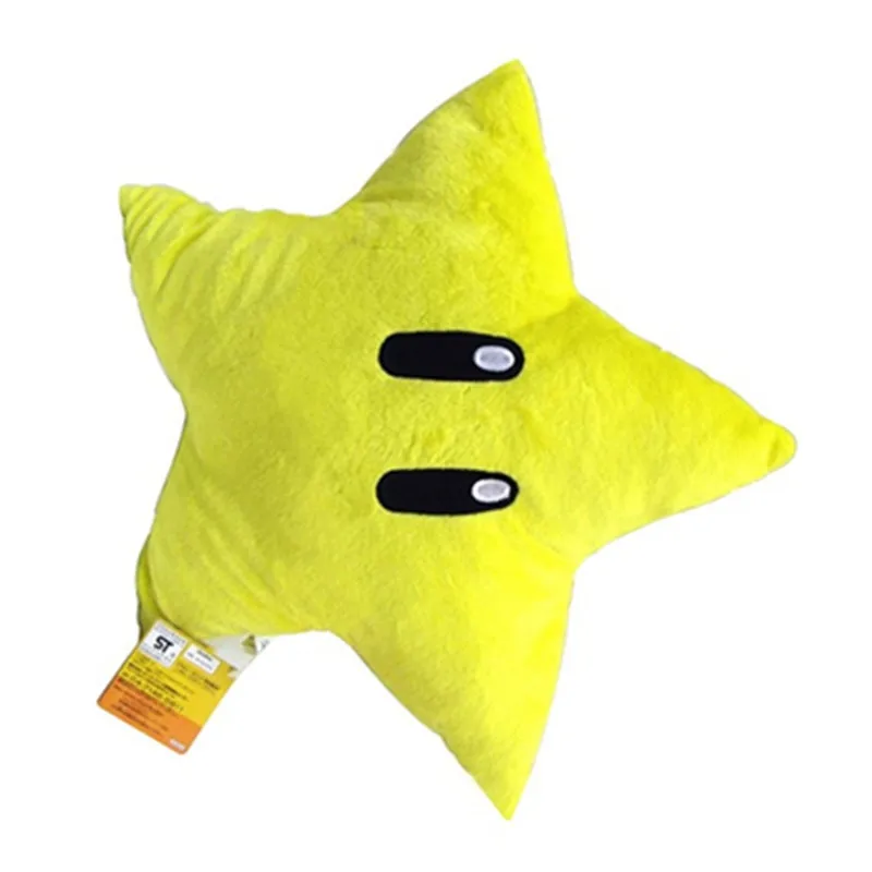 Лидер продаж Super Mario Bros подушки Kawaii подушки 30/50 см с рисунком желтой звезды плюшевые игрушки и куклы из мультфильма Мягкий силиконовый чехол с рисунком из мультфильма мягкие рождественские подарки, куклы