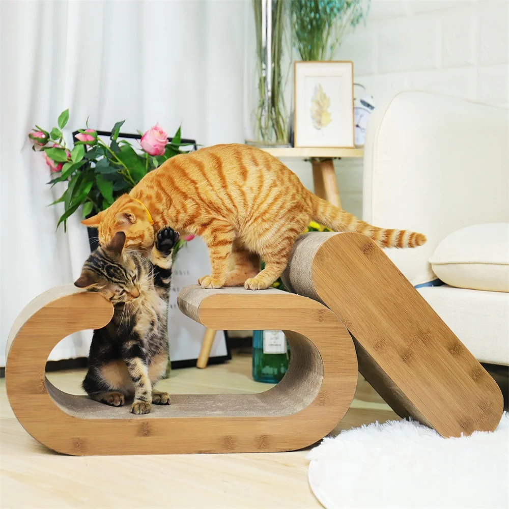 2в1 Когтеточка для кошек с кошачьим котом, уникальный дизайн, прочная масивная древесина, играющая для кошек, игрушки для котят, мебель для гостиной