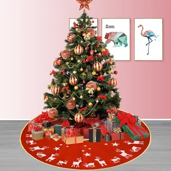 

2020 New Multi Use Round Christmas Tree Skirt Elk Red Burlap Carpet Apron Xmas Treees Ornaments Gifts Decorations 96 CM