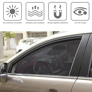 

2pcs/pack Magnetic Car Side Window Sun Shade UV Protection Curtain Window Mesh Window Sun Visor Shield Sunshade Protector Film