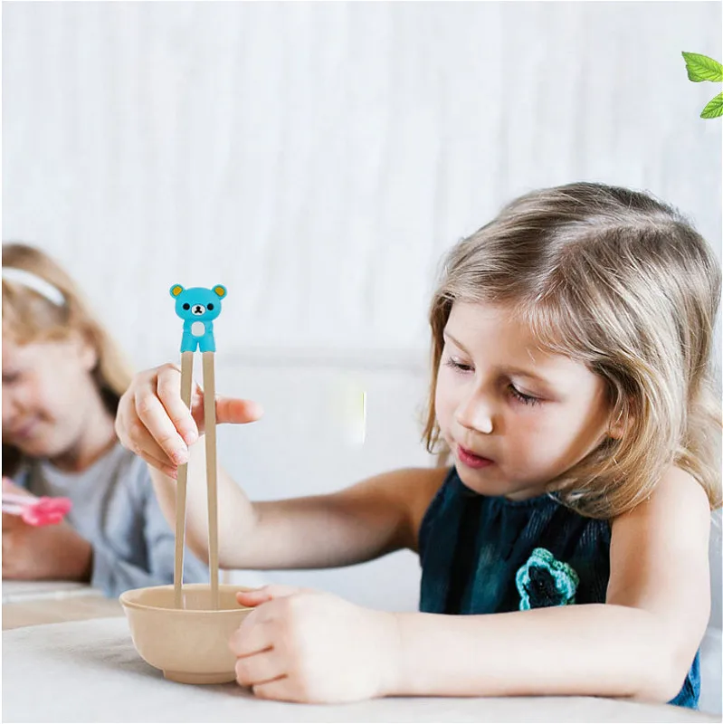 SUEF 1 пара креативных мультяшных силикагелей детские учебные палочки для еды медведь силикагель палочки для еды Набор для обучения детей палочки для еды