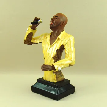 

Solo Singer Sculpture Art and Craft Ornament Handmade Lead Vocalist Bust Abstractive Resin American Style Music Desktop