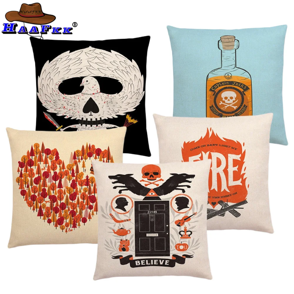 Наволочка для подушки с геометрическим принтом хлопковая декоративная подушка