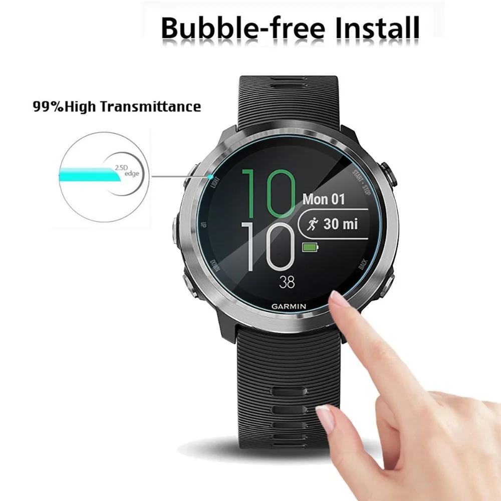 1/4Pack For Garmin Forerunner 645 0.3mm Clear Tempered Glass Screen Protector Anti-Scratch Smartwatch Film For Garmin 645 Music