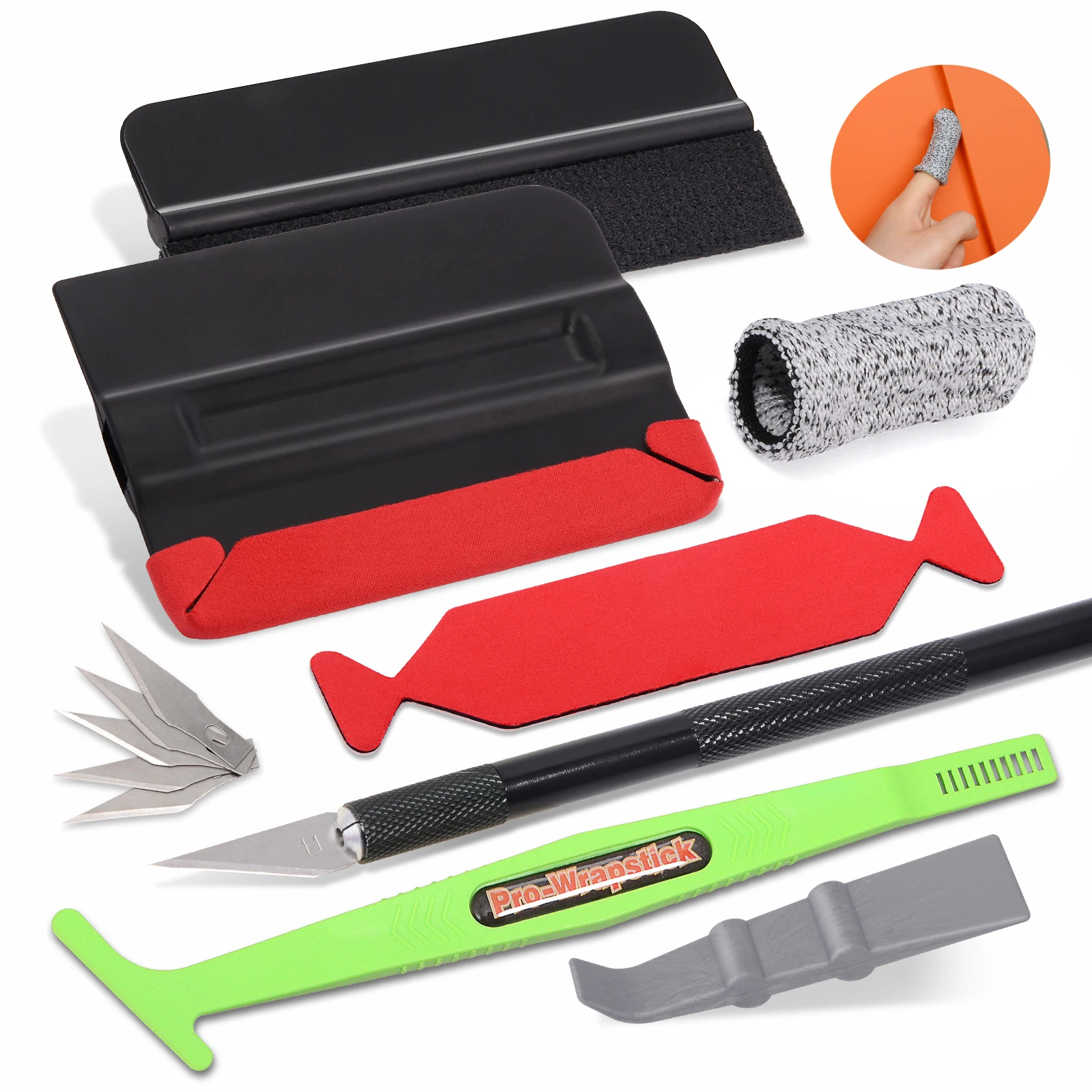 

FOSHIO Vehicle Vinyl Wrap Squeegee Tools Kit Window Tinting Magnet Cutter Knife Car Stickers Old Glue Remover Scraper Felt Edge