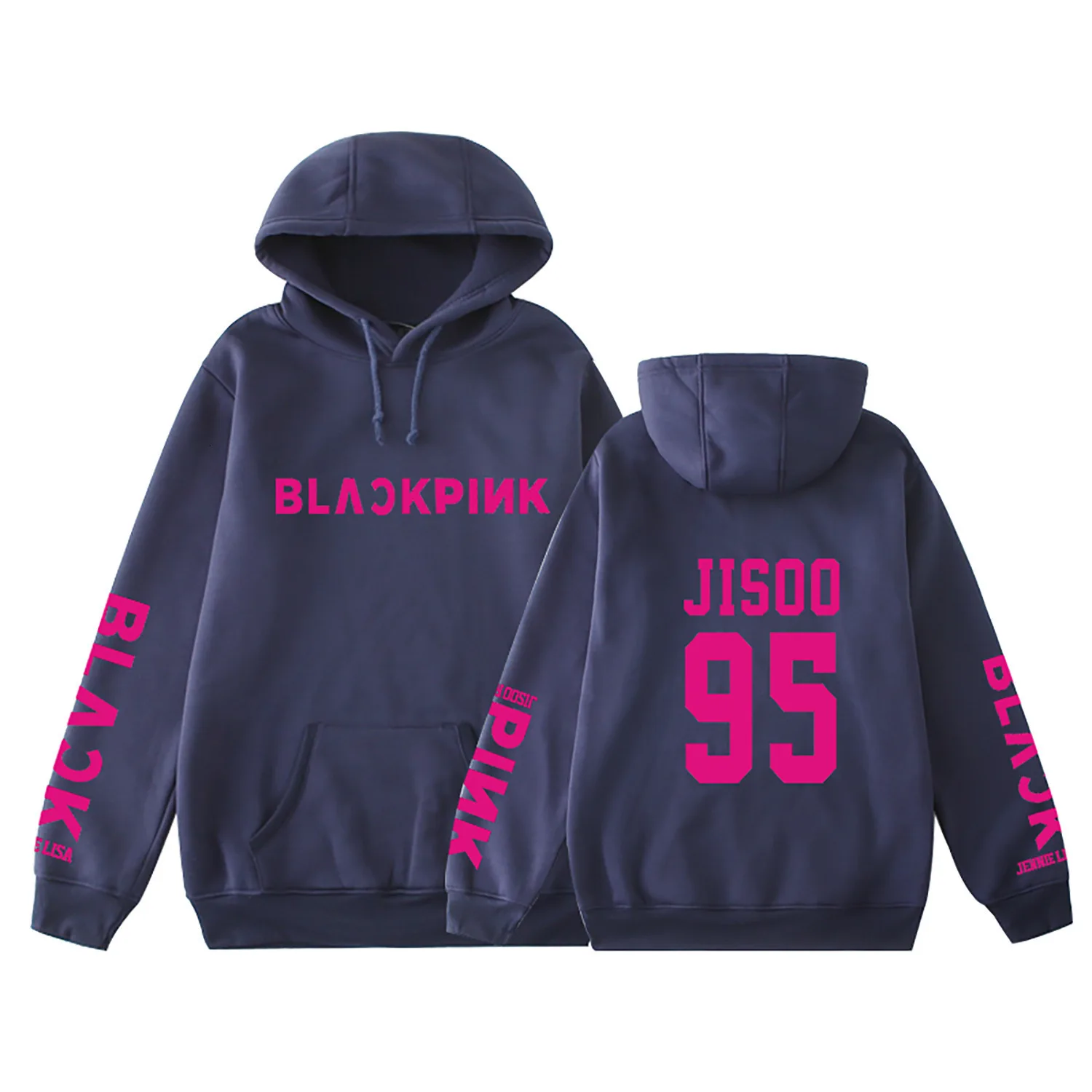 KPOP черная розовая толстовка с розой Lisa Jenie Jisoo, толстовка больших размеров, толстовка с капюшоном, женская одежда