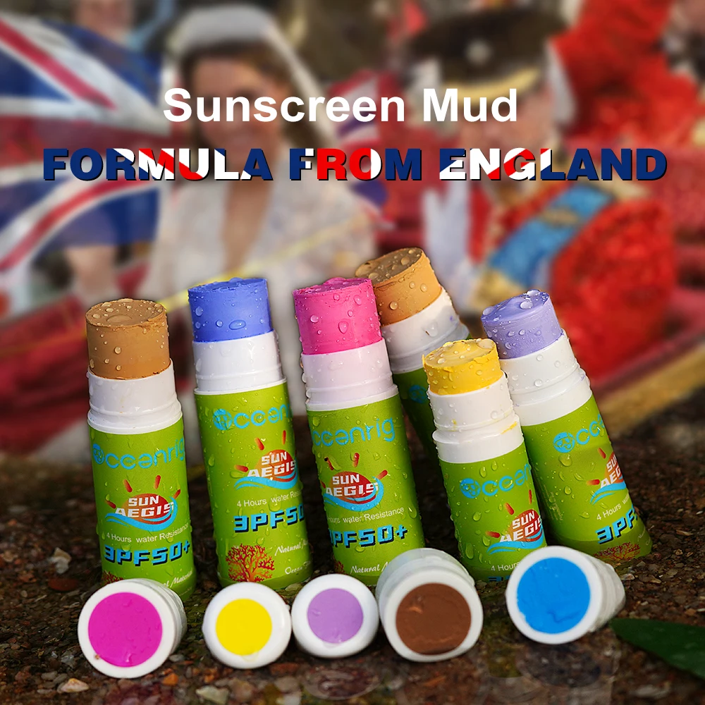 Sunscreen Cream Mud Stick Protector Pure Natural Summer Skin Protection Environmental Protect For Surf Diving Water Sports Spf50 safety mask skate protector child hockey environmental protection pxc synthesis