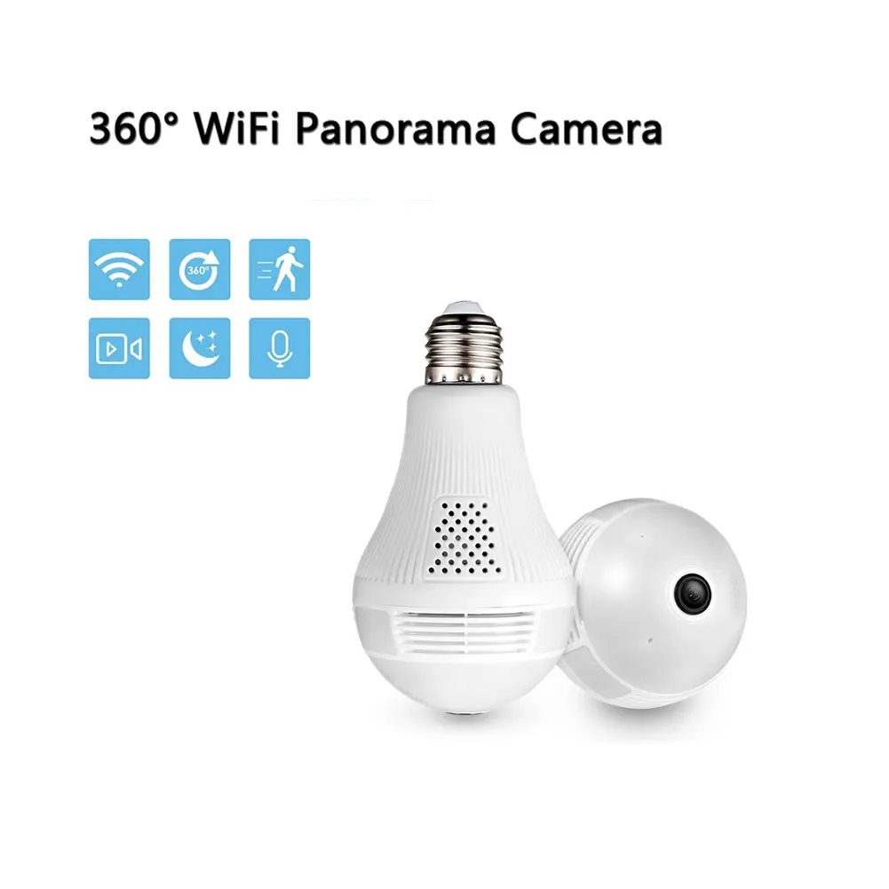 Hot Sale 360 Degree LED Light 1080P Wireless Panoramic Home Security WiFi Fisheye Bulb Lamp IP Camera Two Ways Audio Security - ANKUX Tech Co., Ltd