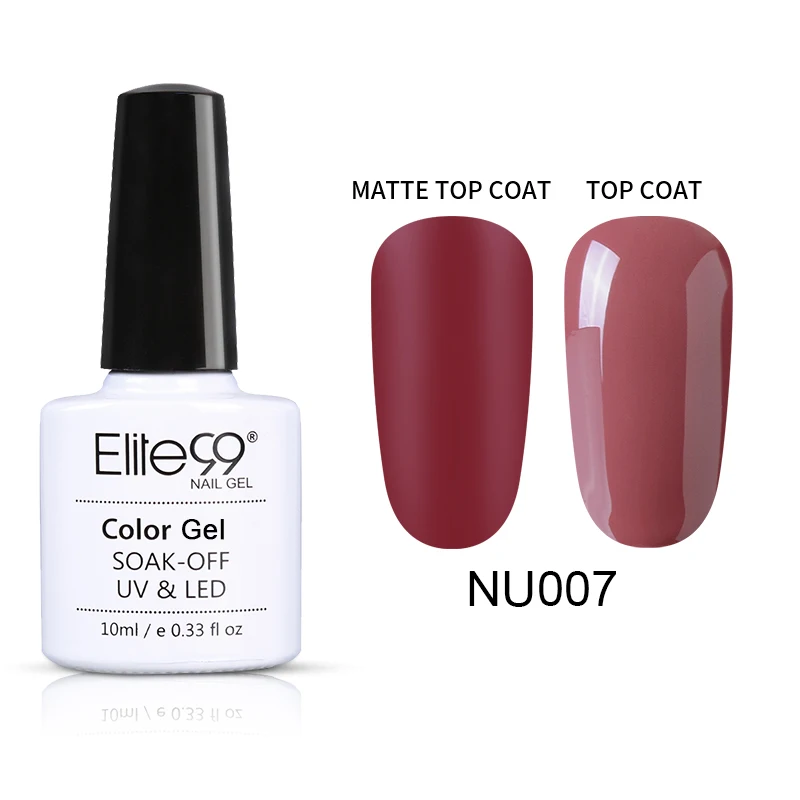 Elite99 чистый цвет матовый УФ-гель для ногтей 10 мл чистый цвет ногтей матовое верхнее покрытие Замачивание ногтей гель лак маникюрный лак - Цвет: NU007