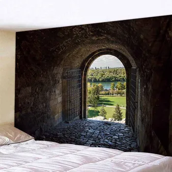 

Stone Door Scenery Tapestry Wall Hanging Backdrop Art Bedroom Decor Wall Tapestry Wall Carpets 3D Printed Psychedelic Tapestry