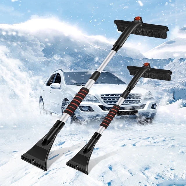 Ice Scraper For Car Extendable Ice Scraper Snow Brush For Car Auto Snow Ice  Removal Snow Broom With 360 Degree Pivoting Brush - AliExpress