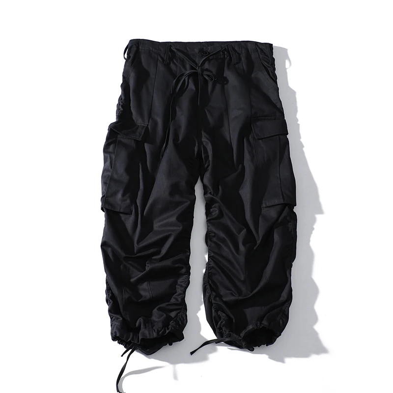 Wide Leg Pants Men Army Green Loose Hip Hop Baggy Pants