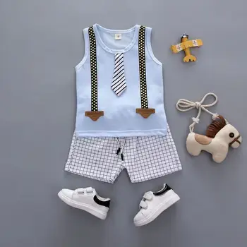 

Summer new baby vest suit sleeveless two-piece baby clothes