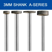 

2Pcs 3mm Shank Tungsten Steel Grinder Carbide Rotary File Milling Cutter Metal Grinding Engraving Single Groove Grinding Head