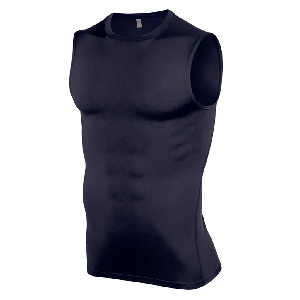 Ropa interior sin mangas para hombre, chaleco de deporte de ciclismo con capa Base de secado rápido, camisetas deportivas transpirables para correr y Fitness # T2P