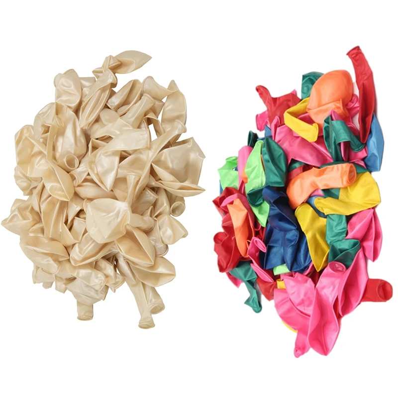 200 Pcs Balloons Birthday Wedding Party Decoration Club Balloons 25 Cm, 100 Pcs Mixed Color& 100 Pcs White