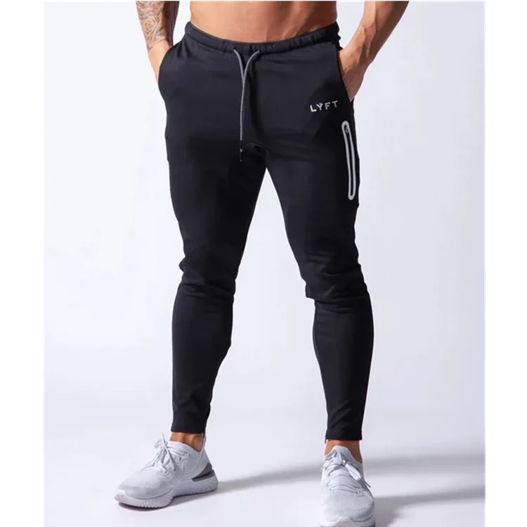 

Muscle Brother New Style Gymnastic Pants Men's Running Training Pure Cotton Slim Fit Skinny Pants Lace-up Drawstring Top Casual