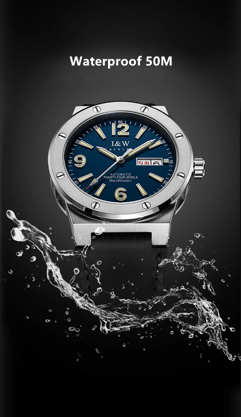2021 New Switzerland IW Mechanical Watch For Men Luxury Brand Automatic Watches 50M Waterproof NH36A Reloj Hombre Luminous Sport