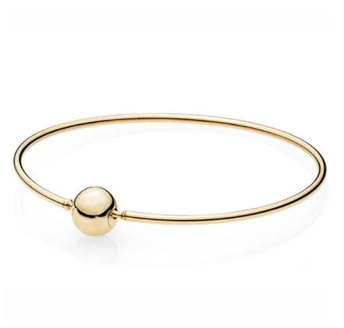 925 пробы серебряный браслет шар застежка коллекция эссенция золотистый браслет подходит для женщин шарик шарм Diy ювелирные изделия