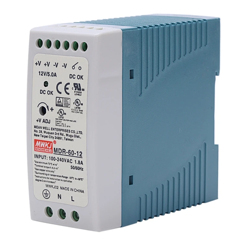 MDR-60 12V 60W источник питания на Din-рейку регулятор напряжения переменного и