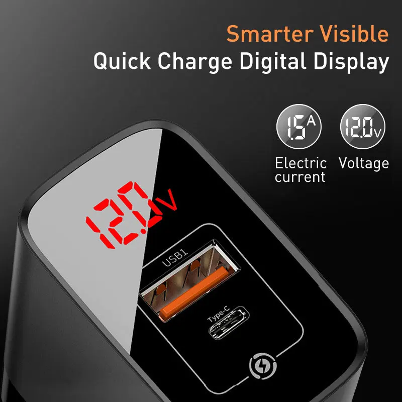 Pаспродажа Baseus Quick Charge 3,0 Dual font b USB b font зарядное устройство для iPhone 11 Pro Max samsung huawei PD3.0 QC3.0 QC font b USB b font C PD Быстрая зарядка для мобильных телефонов