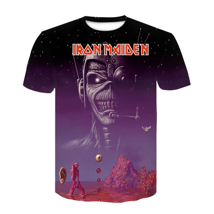 Мужская футболка с черепом аниме Готическая 3d принтом одежда в стиле панк рок