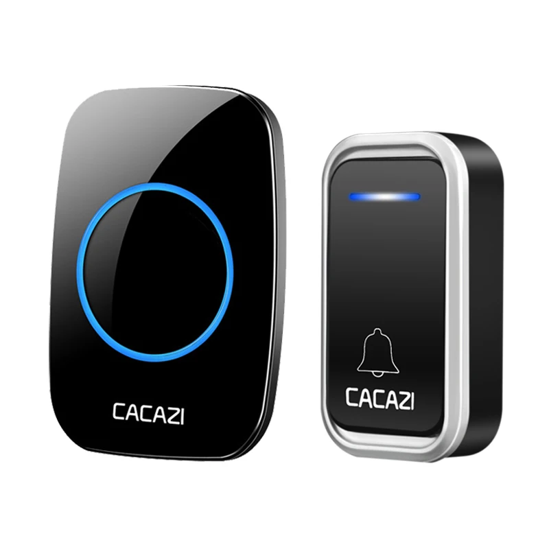

ABKT-Cacazi Smart Wireless Doorbell Waterproof Remote 300M Led Intelligent Battery Button Calling Door Bell 38 Chime 3 Volume