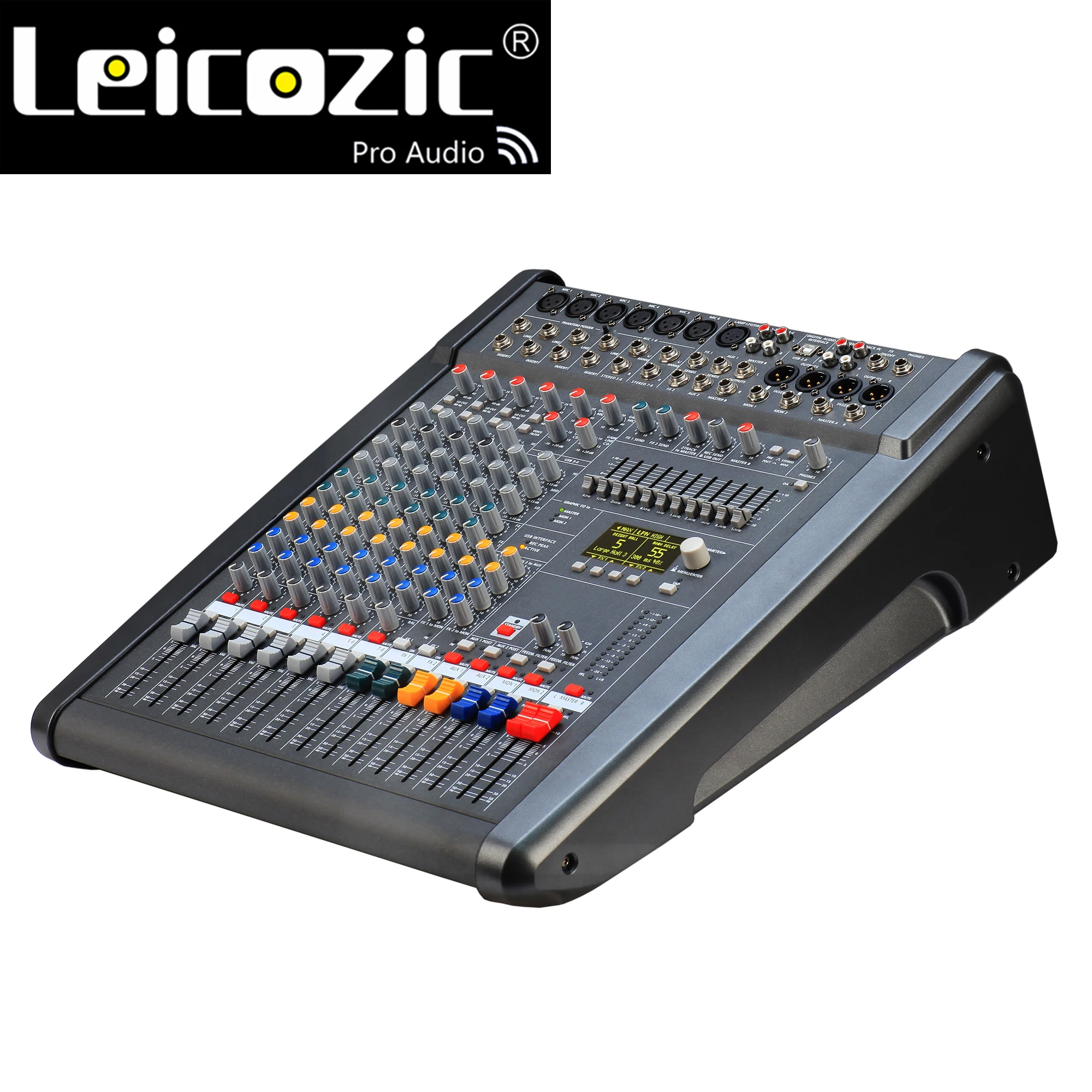 Leicozic PM600-3 zasilany mikser konsola 1000W * 2 4 ohm zasilany mikser audio profesjonalne 8-kanał konsola miksująca Powermate Leicozic PM600-3 zasilany mikser konsola 1000W * 2 4 ohm zasilany mikser audio profesjonalne 8-kanał konsola miksująca Powermate