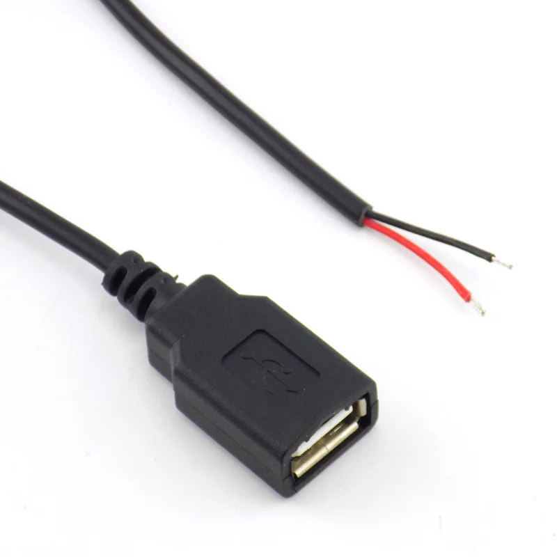 Connecteur d'alimentation USB 2.0 A femelle et mâle, 1m 2m 2 broches 4 broches, développement de charge, câble d'extension, adaptateur 5V DIY