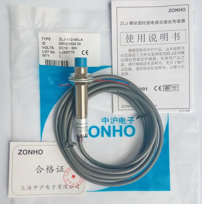 Shanghai Zhonghu Electronics ZLJ Series M12 цилиндрический трехпроводной Бесконтактный переключатель постоянного тока