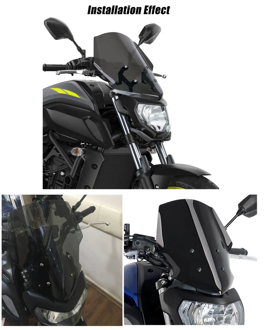 Для Yamaha MT07 MT 07 MT-07 FZ07 FZ 07 FZ-07 мотоциклетные дефлектор ветрового стекла с кронштейном Double Bubble