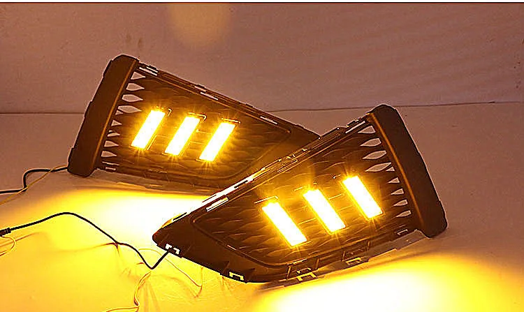 Qirun led drl дневные ходовые огни для MG 3- с динамическим движущимся желтым поворотным сигналом и синим ночным светом