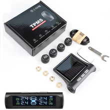 자동차 TPMS 디지털 태양광 발전 자동차 타이어 압력 모니터링 시스템, 센서 4 개, USB 자동 보안 경보 도구, PSI BAR, 433.92MHZ
