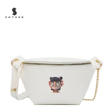 Женская поясная сумка из цельного полиуретана, сумка на ремне, кошелек на цепочке, женский модный маленький кошелек на молнии, чехол для телефона, нагрудная сумка