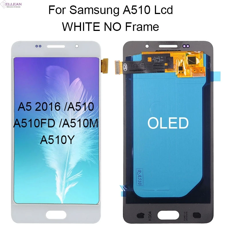 Dinamico скидка A5 дисплей для samsung Galaxy A510 lcd кодирующий преобразователь сенсорного экрана в сборе A510F A510M дисплей - Цвет: OLED White