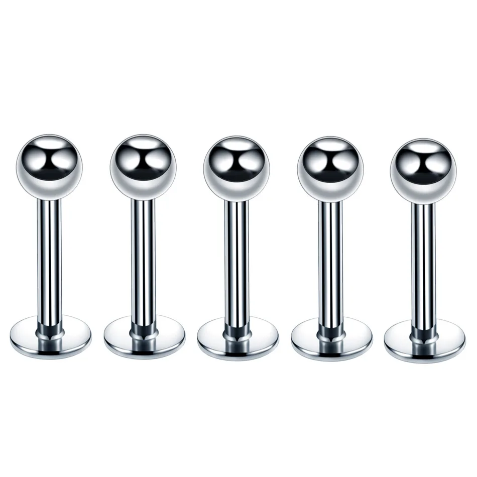Piercing Jewelry 8/60PCS Stainless Steel Tongue Belly Piercing Lot Nose Eyebrow Piercing Bulk Nipple Labret Tragus Kit Captive Bead Ring