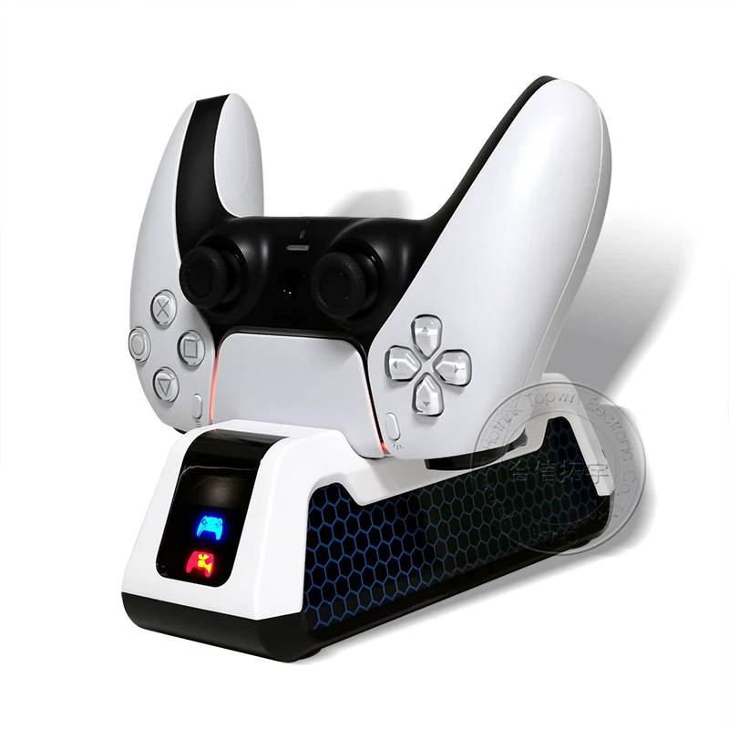 HOTHINK 1pcs PS5 컨트롤러 플레이 스테이션 5 dualsense에 대 한 이중 채널 LED 디스플레이와 듀얼 충전 도킹 스테이션