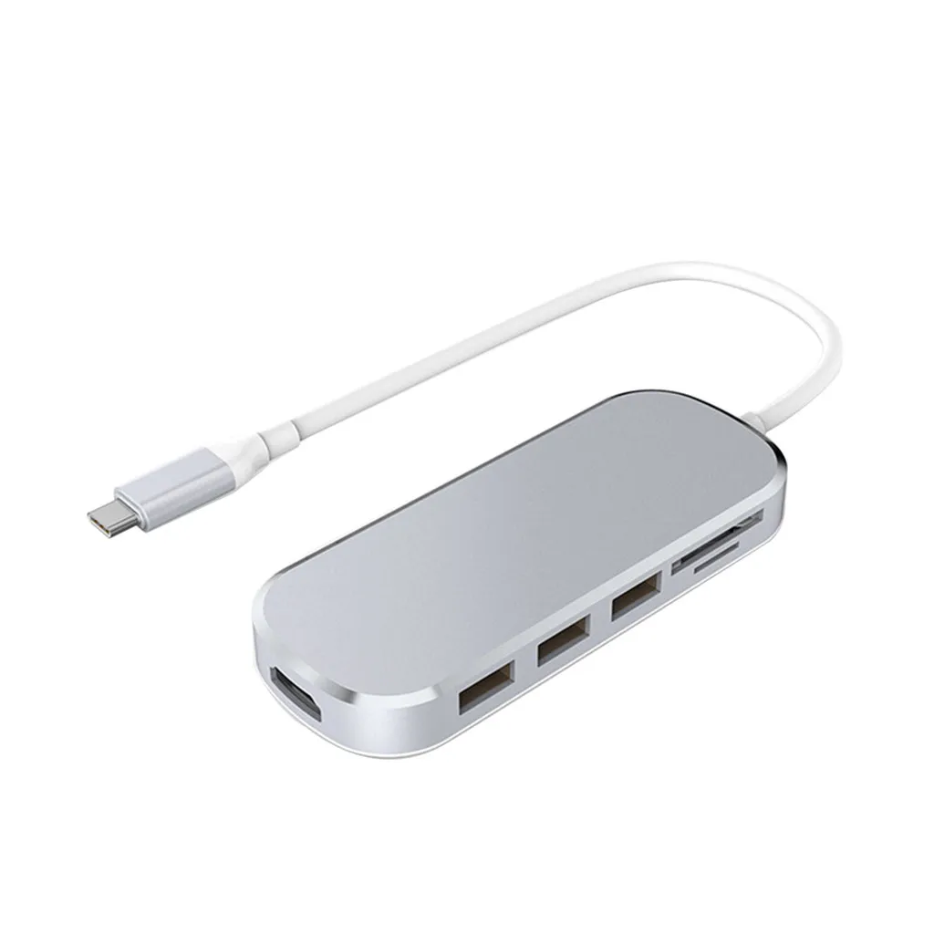 Модные док-станция USB C концентратор 7 в 1 адаптер с Мощность доставки 4K HDMI с 3 портами(стандарт 3,0 TF карты памяти SD для ноутбуков# guahao