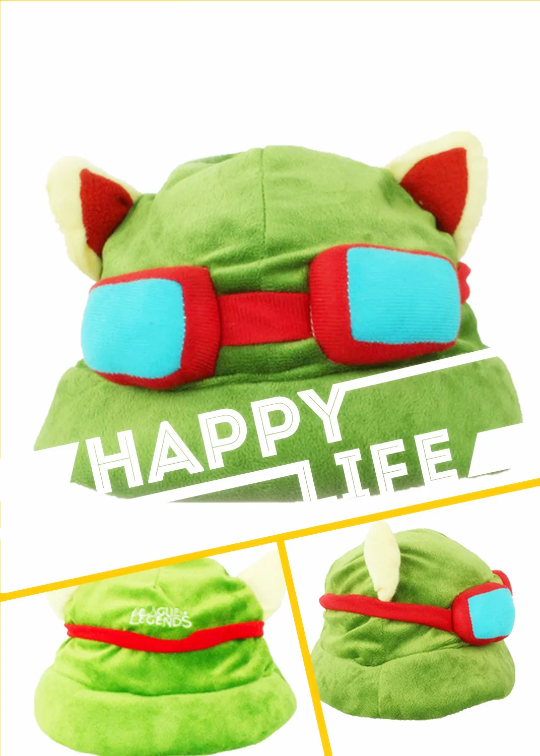 League of Legends Teemo Hat игра сопутствующие товары плюшевая теплая шляпа КОСПЛЕЙ НАРЯДЫ Реквизит Поставки