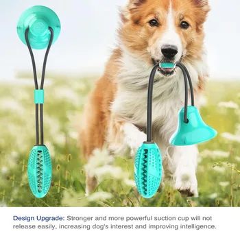

Pet Rubber Molar Bite Resistant Dog Toy Soft Puppy Cleaning Teeth Safe Elasticity Suction Cup Biting Toys Dog Accessories