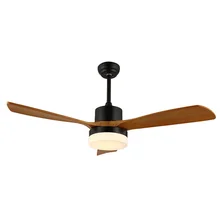 HOOLILO современный черного дерева потолочный вентилятор с дистанционным Управление светодиодный потолочный вентилятор с светильник 110V 220V 52 дюймов классический