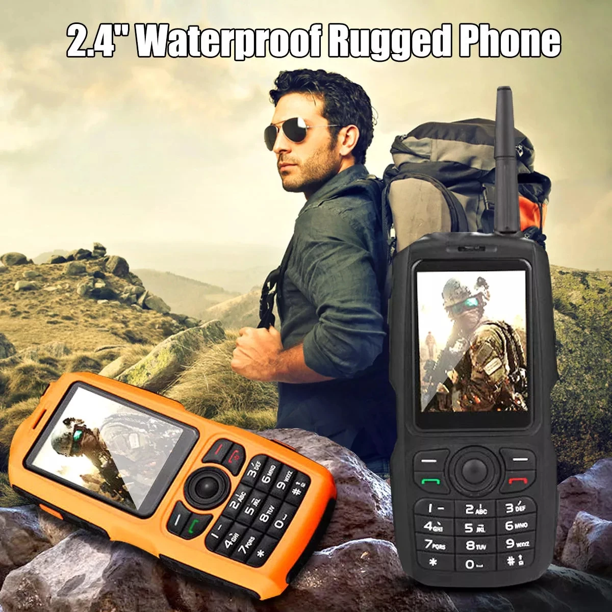 A17 водонепроницаемый смартфон 2 4 "3G MTK6572 Android Две sim карты 2MP Zello Walkie Talk Прочный