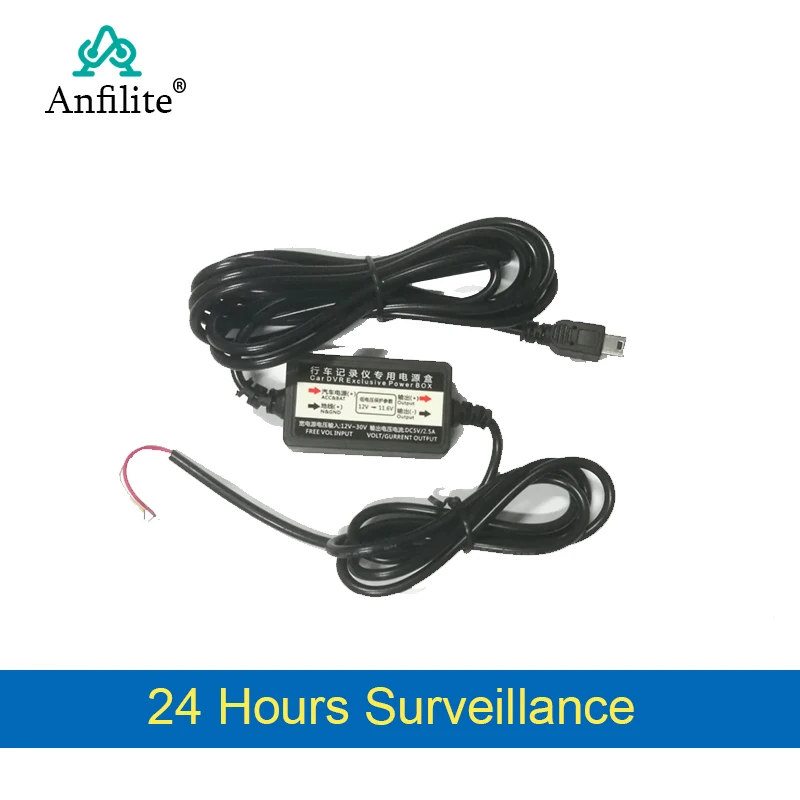 

Anfilite 5V 2.5A USB 2.0 OBD Buck Line for 24 Hours Parking Monitoring Car Camera DVR Camera Cable Length 3m car accessories