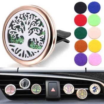

Car Air Diffuser Locket Tree of Life Stainless Steel Vent Freshener Car Essential Oil Diffuser Perfume Aromatherapy Necklace